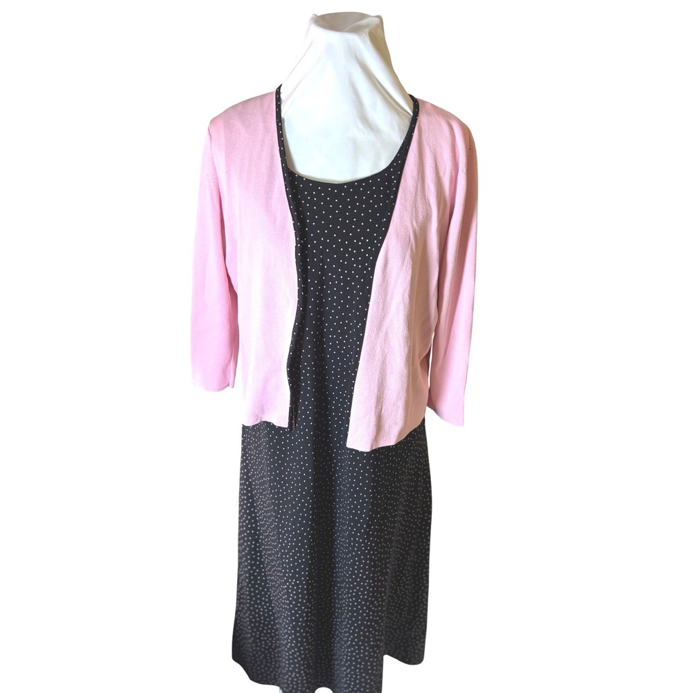 vINTAGE 80s Stranger Things Polka Dot Dress & Cardigan Size 12 GLINDA
